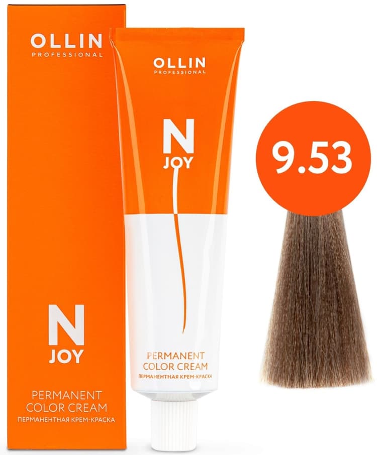 OLLIN "N-JOY"  9/53 – блондин махагоново-золотистый, перманентная крем-краска для волос 100мл