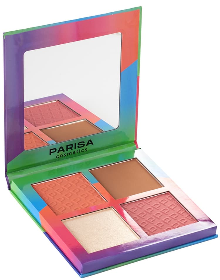 Parisa Набор для макияжа лица C-2304 "Glamour Glaze" (румяна, скульптор, хайлайтер), 24 гр.
