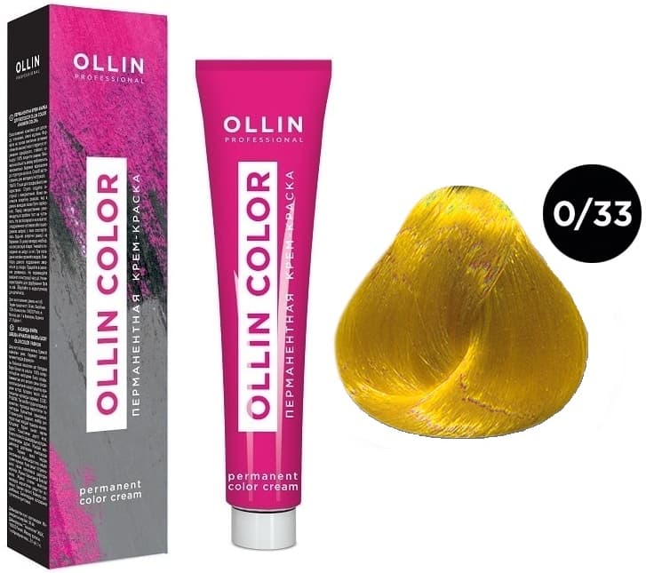 OLLIN COLOR  0/33 корректор желтый 60мл Перманентная крем-краска для волос
