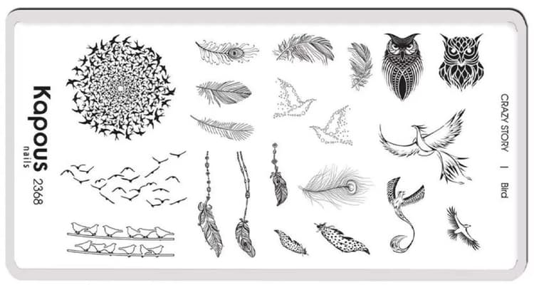 Kapous Nails Пластина для стемпинга "Crazy story" Bird