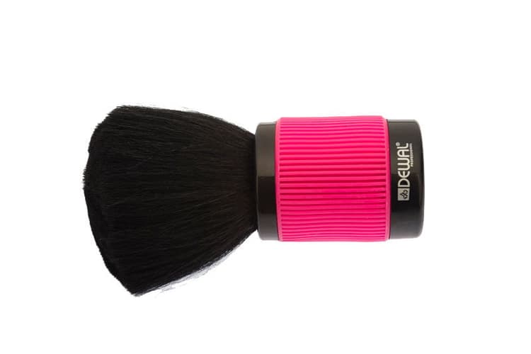 Кисть-сметка из натуральной овечьей щетины, с прорезиненной ручкой, розовая