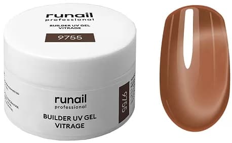 RuNail Моделирующий УФ-гель витражный BUILDER UV GEL VITRAGE, 15г №9755