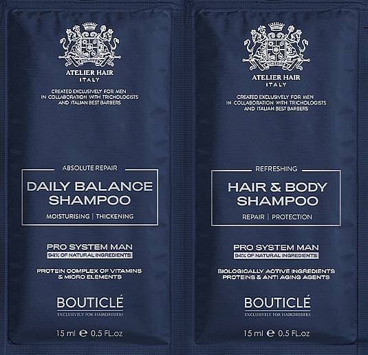 Bouticle Пробник MAN шампунь-баланс/шампунь для волос и тела 15+15мл