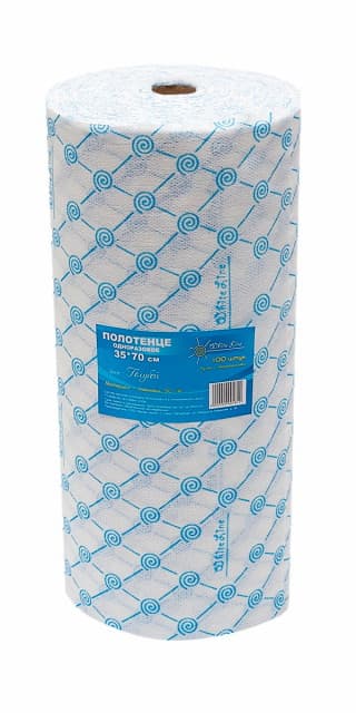 Полотенца спанлейс 50г/м2 Голубой 35*70 (рулон-100шт)