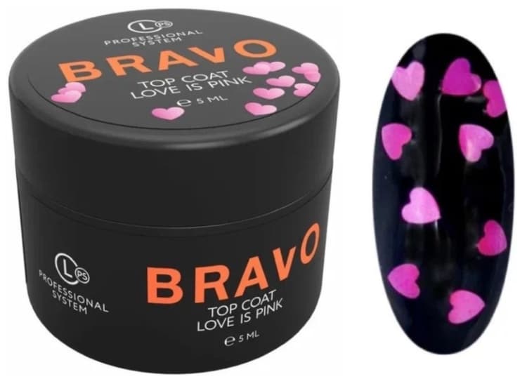 Bravo Верхнее покрытие без липкого слоя  Love is Pink 5 мл 