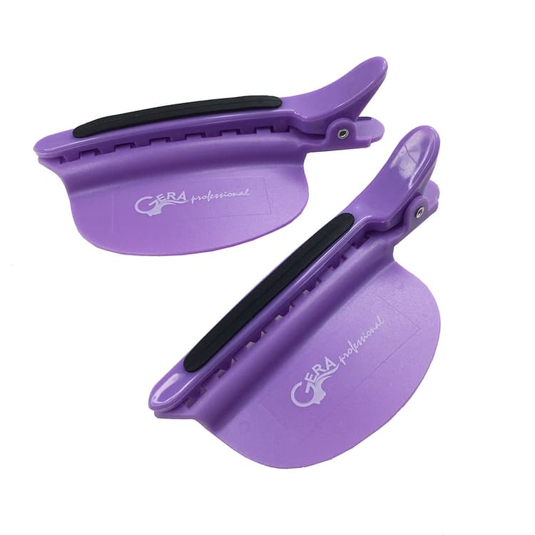 Gera Professional Зажим для волос "Бабочка", фиолетовый, 95 мм, 2шт/уп.