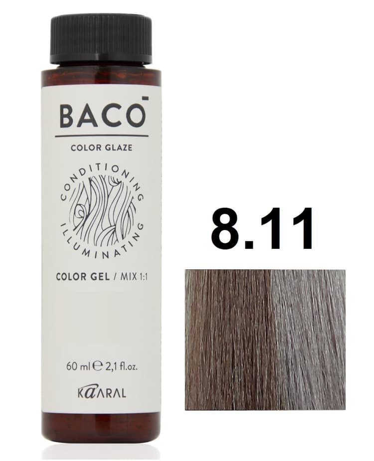 KAARAL Baco Color Glaze 8.11 светлый блондин интенсивно-пепельный 60 мл