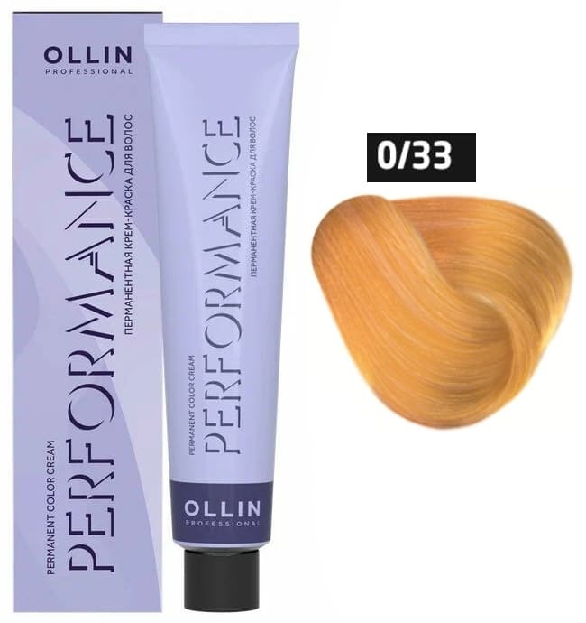 OLLIN PERFORMANCE  0/33 желтый 60мл Перманентная крем-краска для волос
