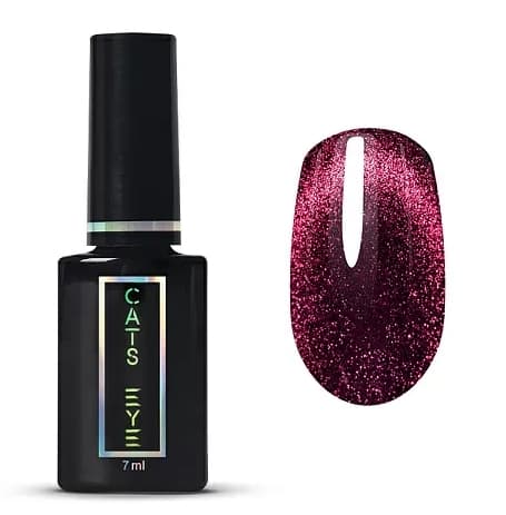 RuNail Гель-лак RED Cat`s eye №9916, 7 мл.