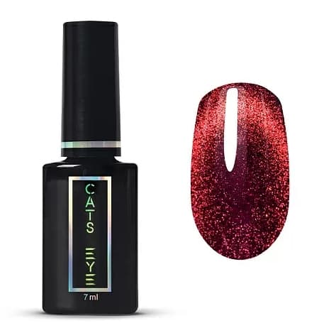 RuNail Гель-лак RED Cat`s eye №9913, 7 мл.