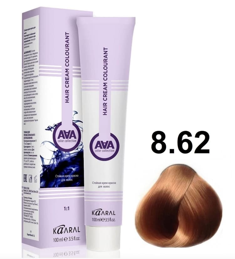 KAARAL AAA Hair crem colorant 8.62 светлый блондин красно-фиолетовый 100мл