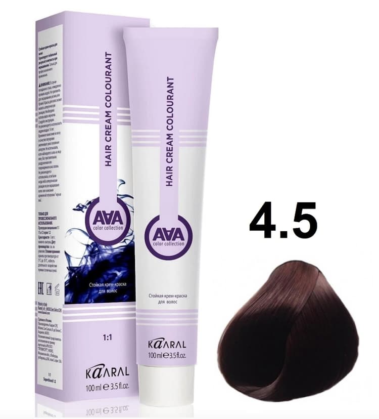 KAARAL AAA Hair crem colorant 4.5 махагоновый каштан 100мл