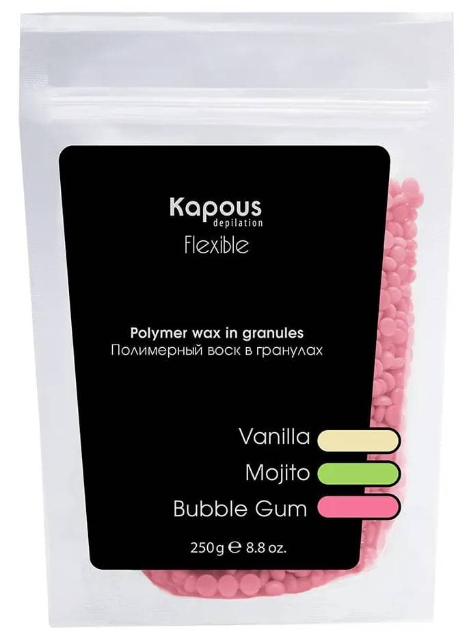 Kapous Depilation Полимерный воск в гранулах "Flex" с ароматом Бабл Гам, 250 гр.