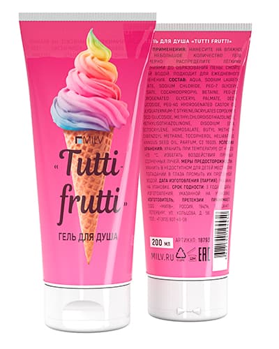 MILV Гель для душа "TUTTI FRUTTI". 200 мл 