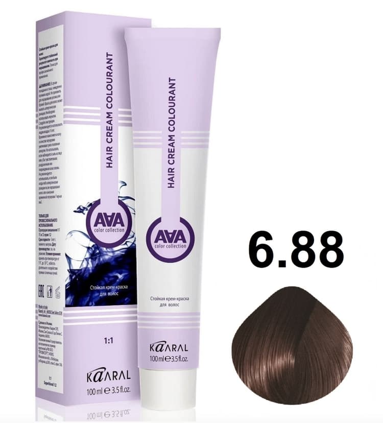 KAARAL AAA Hair crem colorant 6.88 тёмный блондин интенсивный шоколадный 100мл 