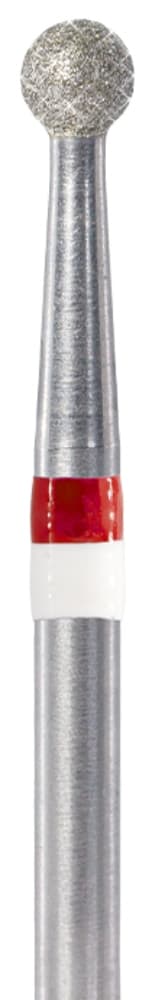 Фреза Алмазная с Жемчугом Тайфун (шар), D3,1, L025, мягкая, (красная насечка)
