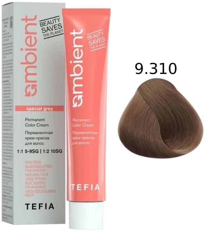 TEFIA AMBIENT 9.310 Очень светлый блондин золотисто-пепельный для седых волос 60 мл