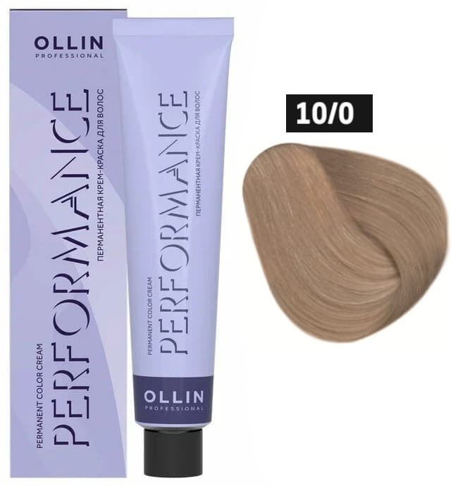 OLLIN PERFORMANCE 10/0 светлый блондин 60мл Перманентная крем-краска для волос