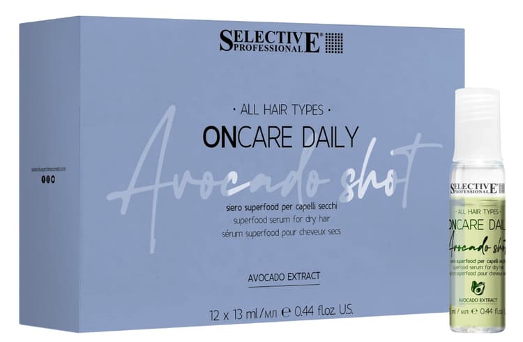 Selective ONCARE DAILY Сыворотка-суперфуд для волос "Avocado Shot" 12 шт x 13 мл 