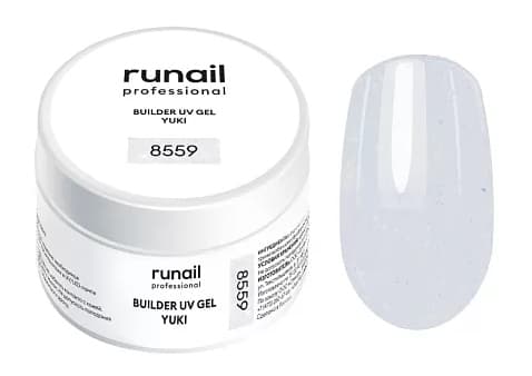 RuNail Моделирующий УФ-гель с хлопьями Юки BUILDER UV GEL YUKI, 15 г №8559