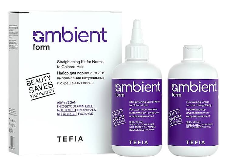 TEFIA AMBIENT FORM Набор для перманентного выпрямления натуральных и окрашенных волос (230мл +230мл) 