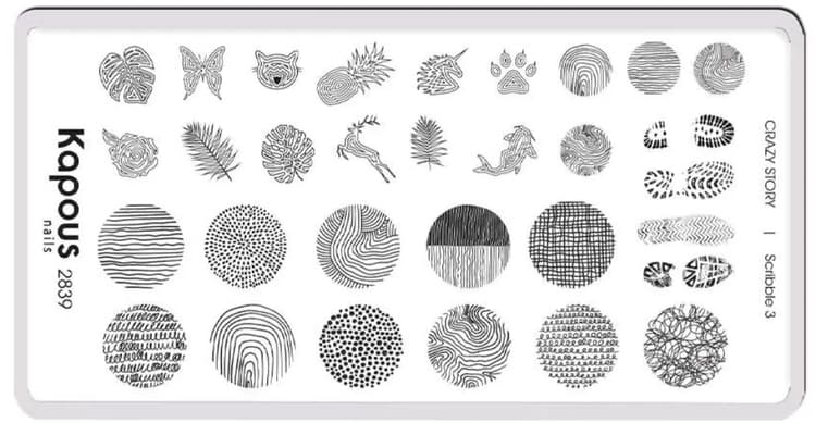 Kapous Nails Пластина для стемпинга "Crazy story" Scribble 3