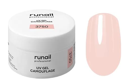 RuNail Камуфлирующий УФ-гель (цвет: Розовая карамель), 30 г