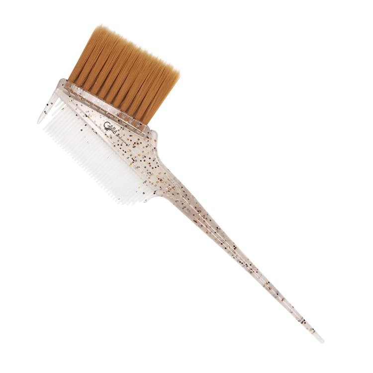 Gera Professional Кисть-гребень, золотисто-коричнев. длинная щетина, цвет полупрозр.с золот. блестк.