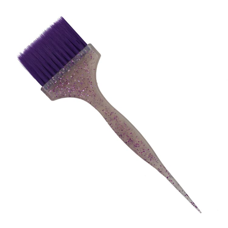 Gera Professional Кисть "Гигант", фиолетовая щетина, цвет полупрозрачный с фиолетовыми блестками