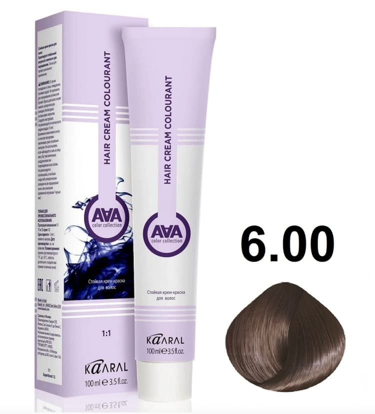 KAARAL AAA Hair crem colorant 6.00 темный блондин интенсивный натуральный 100мл 