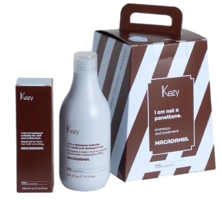 Kezy I am MACADAMIA Набор 2024 (шампунь 375мл + масло 100мл для волос) с макадамией
