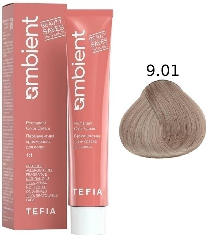 TEFIA AMBIENT 9.01 Очень светлый блондин натуральный пепельный 60 мл