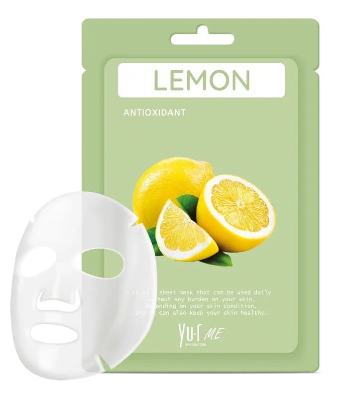 YU.R ME Тканевая маска для лица с экстрактом лимона, 25 гр.