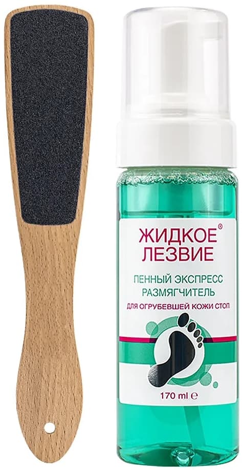 DOMIX Пенный экспресс- размягчитель Жидкое лезвие 170 мл + терка Light 
