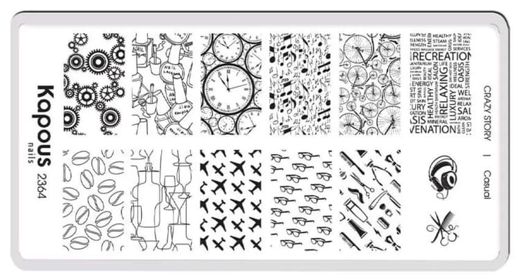 Kapous Nails Пластина для стемпинга "Crazy story" Casual