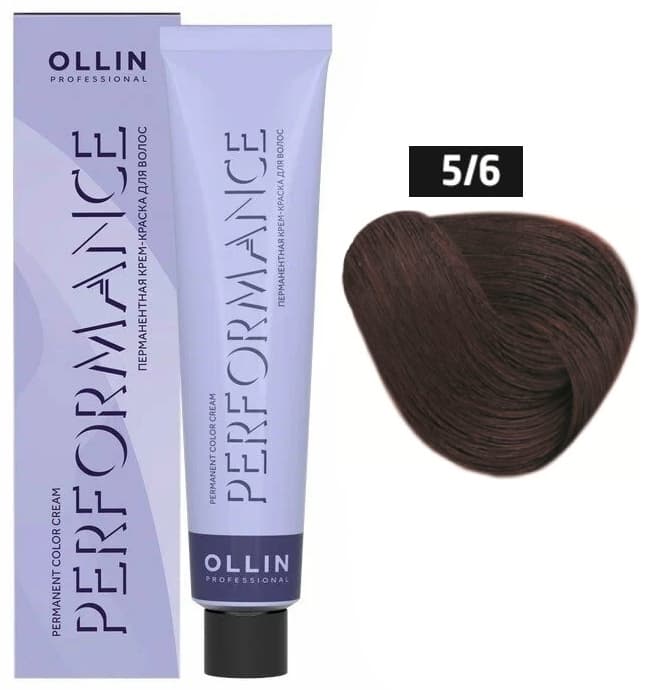 OLLIN PERFORMANCE  5/6 светлый шатен красный 60мл Перманентная крем-краска для волос