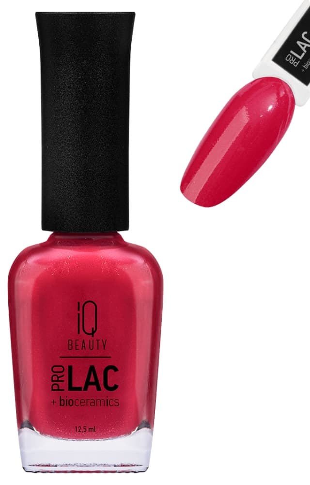 IQ BEAUTY PROLAC Лак для ногтей укрепляющий с биокерамикой 12.5 мл № 075 Magenta crimson