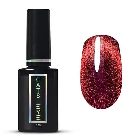 RuNail Гель-лак RED Cat`s eye №9912, 7 мл.