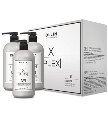 OLLIN X-PLEX НАБОР (№1 X-Bond Booster Активатор связей 1х250мл; №2 X-Sealer Усилитель связей 2х250мл