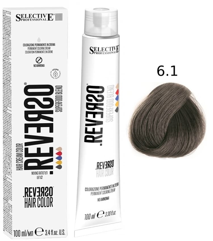 SELECTIVE Reverso Hair Color 6.1 Темный блондин пепельный