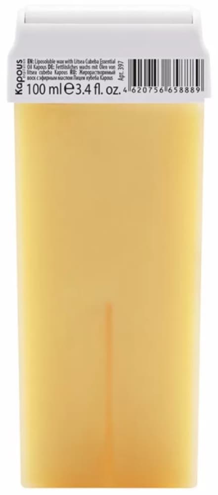Kapous Depilation Жирорастворимый воск с эфирным маслом Лицеи кубеба в картридже, 100 мл