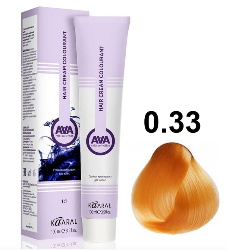 KAARAL AAA Hair crem colorant .33 золотистый корректор 100мл