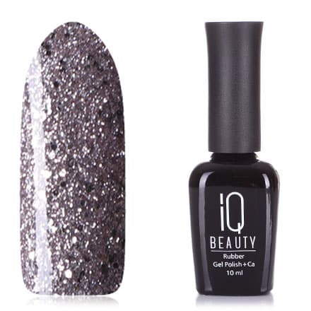 IQ BEAUTY Каучуковый гель-лак с кальцием №086 10 мл.(GO HOLLYWOOD Silver Dress)