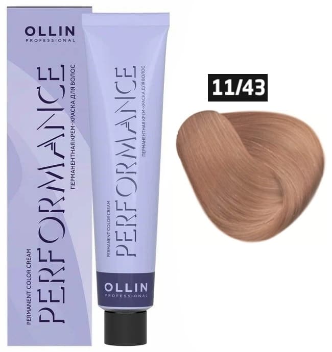 OLLIN PERFORMANCE  11/43 специальный блондин медно-золотист 60мл Перманентная крем-краска для волос
