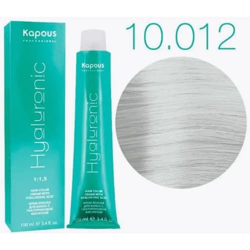 Kapous Hyaluronic 10.012 Платиновый блондин прозрачный табачный, 100 мл