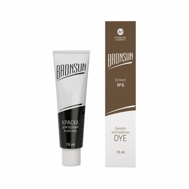 BRONSUN Краска для бровей и ресниц №6, цв.коричневый, 15 мл