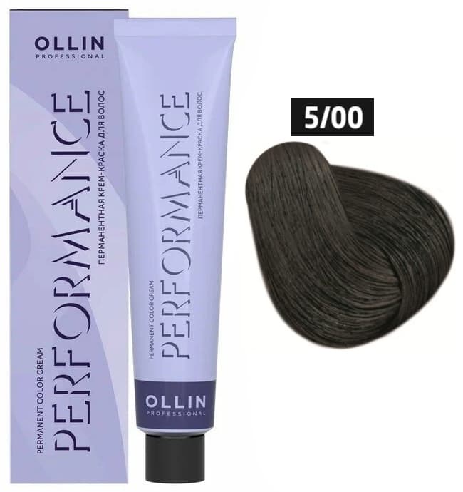 OLLIN PERFORMANCE  5/00 светлый шатен глубокий 60мл Перманентная крем-краска для волос