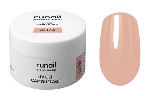 RuNail Камуфлирующий УФ-гель (цвет: персиковый нюд), 15 г