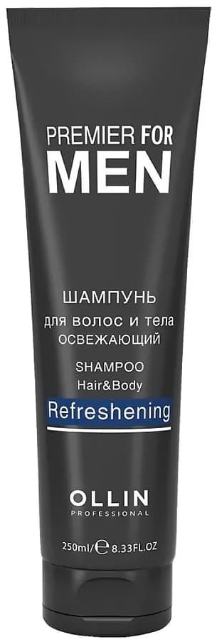 OLLIN PREMIER FOR MEN Шампунь для волос и тела освежающий, 250 мл.