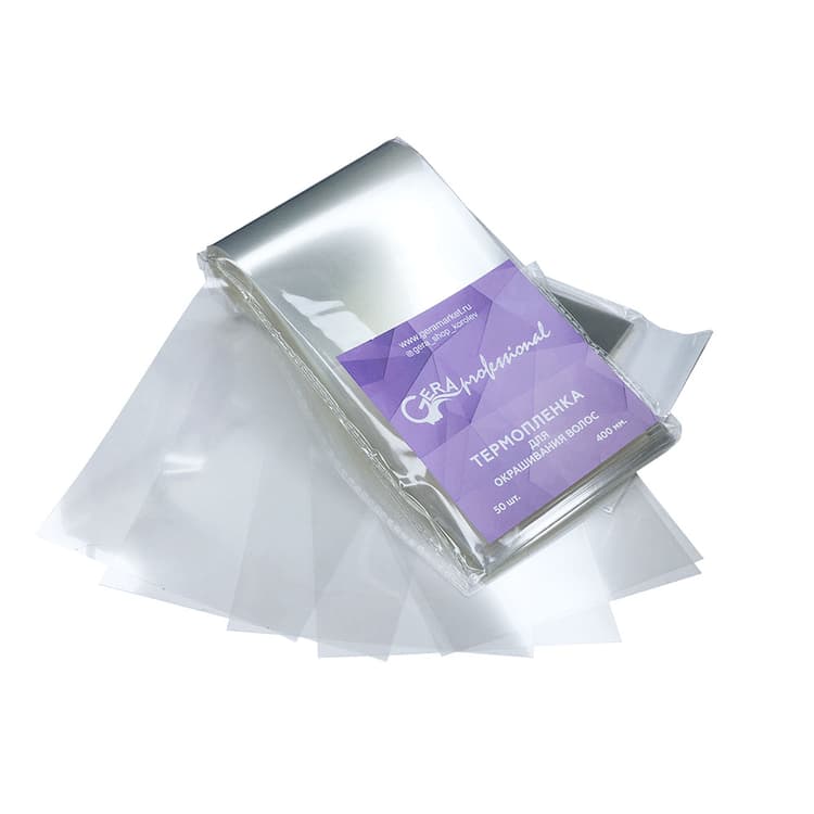 Gera Professional Термопленка для окрашивания 50 см, прозрачная, 50 шт/уп.